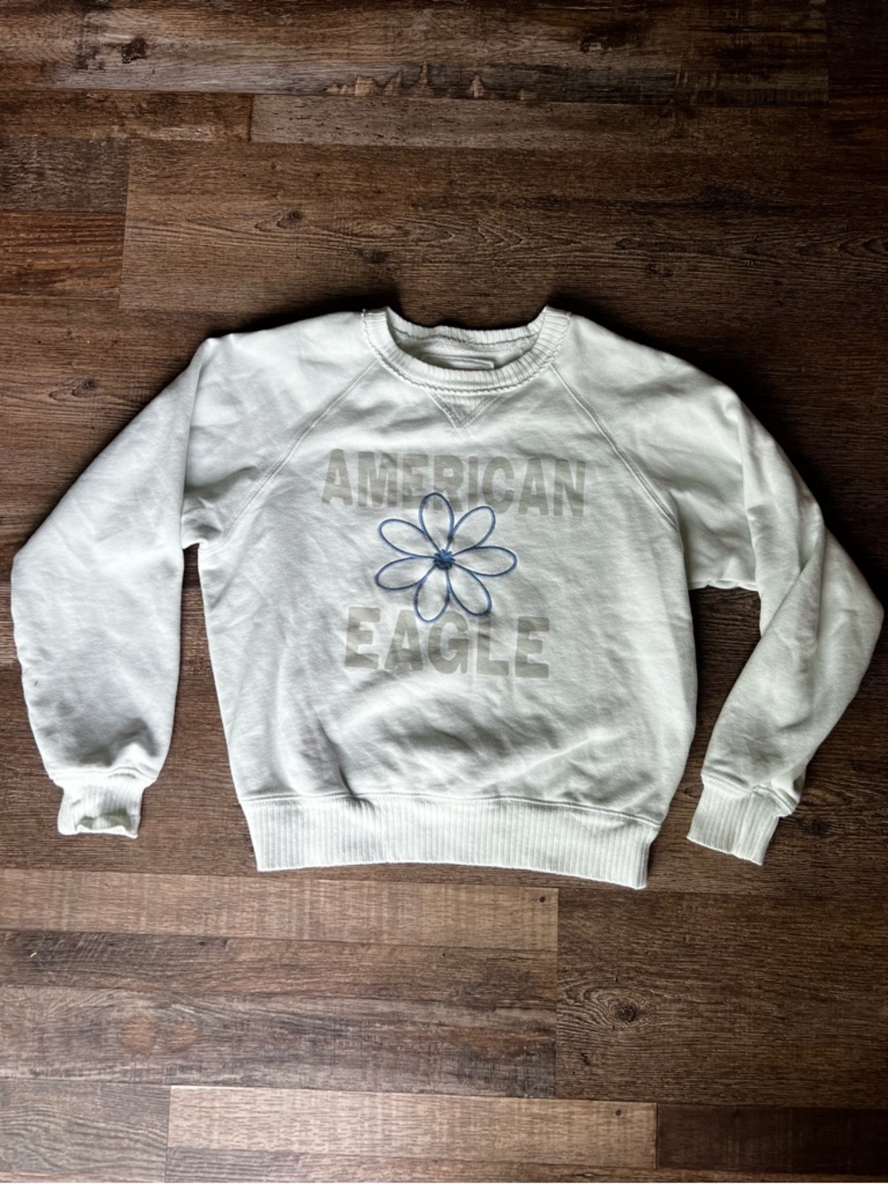 American Eagle Mint Green Pullover with Branded Patch